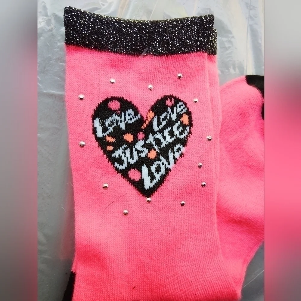 Kids Justice Love Two-Tone Socks
